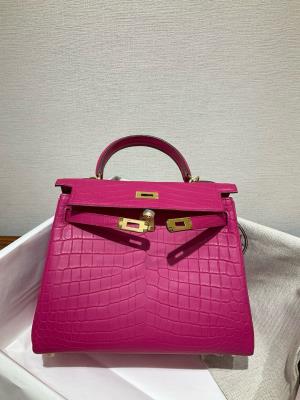 wholesale quality hermes kelly 25 matte niloticus crocodile j5 rose scheherazade ghd